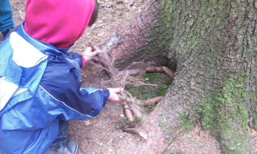 Das gemütliche Wohnzimmer für den Wichtelkönig ist schon fertig, fehlt nur noch das 	Höhlendach